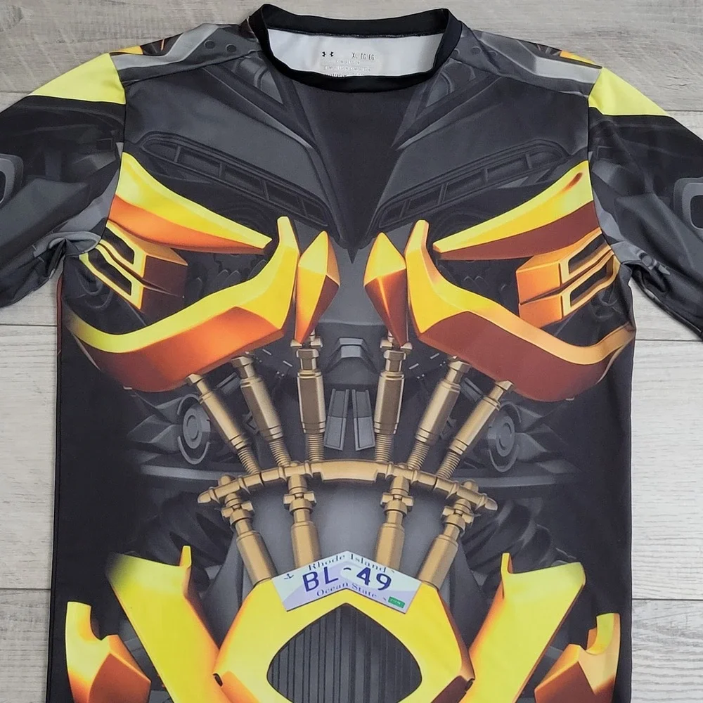 🔥Under Armour 2014 Transformer BUMBLEBEE Shirt Mens XL Alter‎ Ego Compression